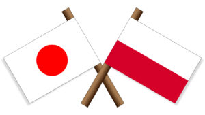 日本とポーランドの国旗